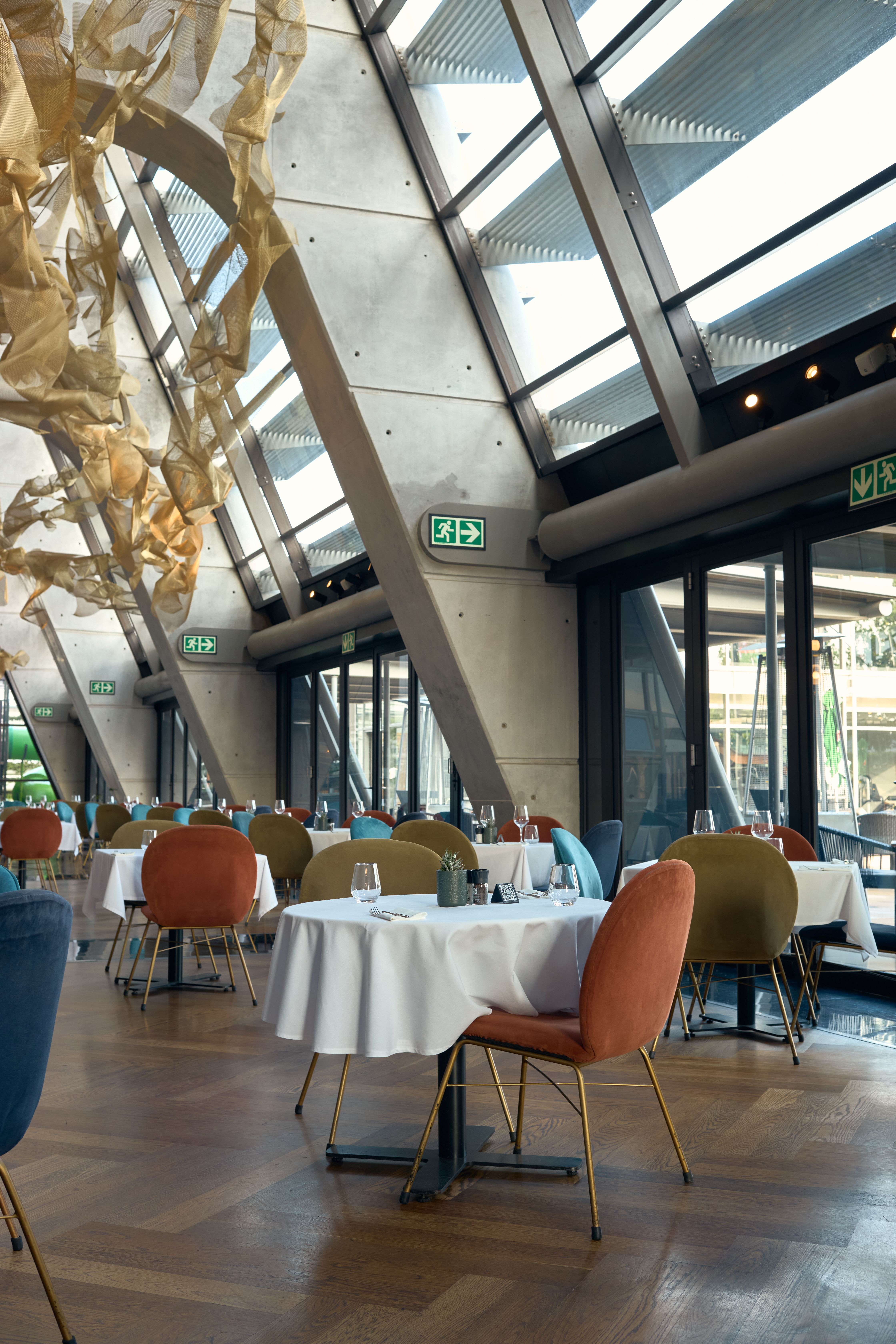 Wide view of the dining room